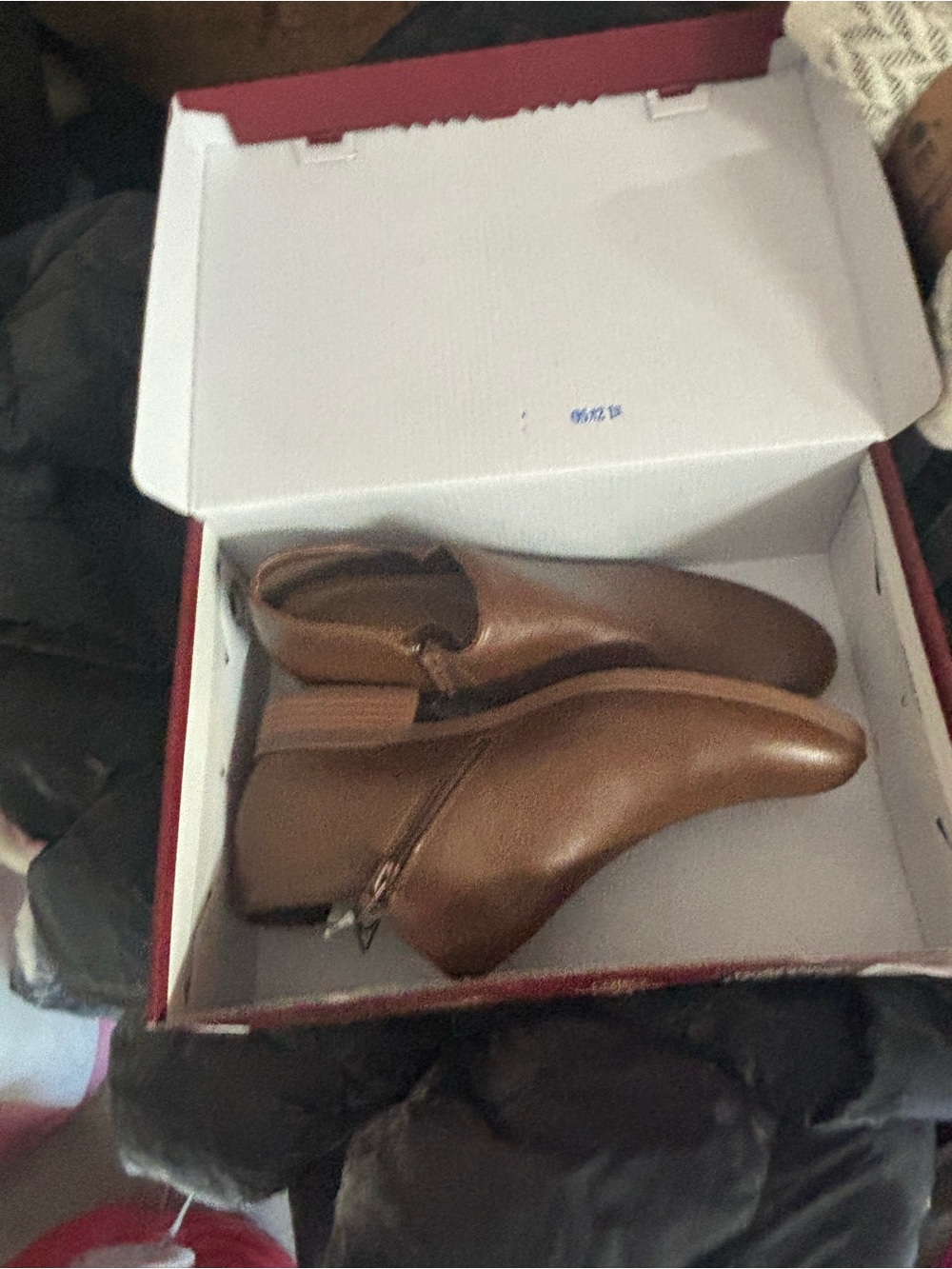 Women's Brown Leather Ankle Booties with Side Zip